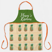 Ananas Wasserfarbe Gelb Streifen Ma Küche Schürze (Vorderseite)