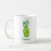 Ananas Wasserfarbe Original Art Boho Gelb Kaffeetasse (Links)