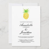 Ananas Wasserfarbe Tropische Hochzeit Einladung (Vorderseite)