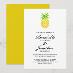 Ananas Wasserfarbe Tropische Hochzeit Einladung