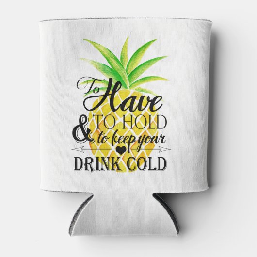 Ananas-Wasserfarbe, um Hochzeitsgetränk halten zu Dosenkühler (Vorderseite)
