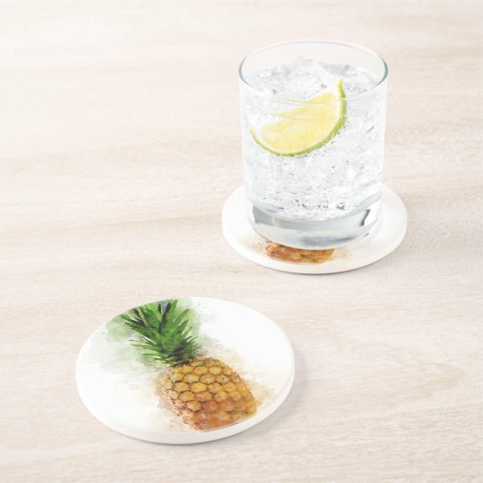 Ananas Wasserfarbe Untersetzer (Seite)