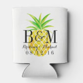 Ananas-Wasserfarbe zum Hochzeitshalten Dosenkühler (Rückseite)