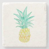 Ananas Wasserfarbener Marmor Stone Untersetzer (Vorderseite)