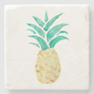 Ananas Wasserfarbener Marmor Stone Untersetzer