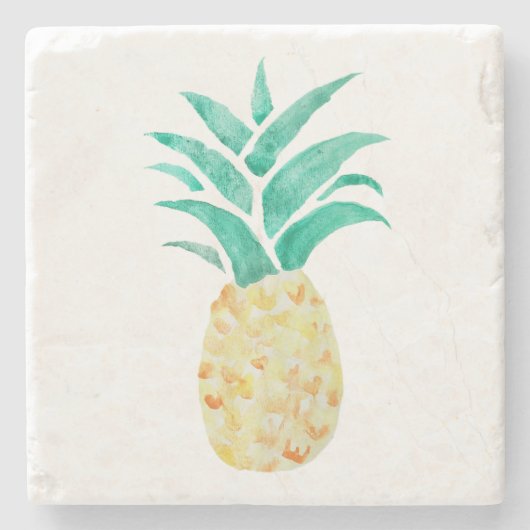 Ananas Wasserfarbener Marmor Stone Untersetzer (Vorderseite)