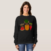Ananas-Wassermelone und Erdbeerfashion Niedlich C Sweatshirt (Vorne ganz)