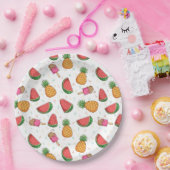 Ananas, Wassermelonen und Eiscreme Pappteller (Party)