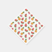 Ananas, Wassermelonen und Eiscreme Serviette (Ecke)