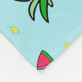 Ananas, Wassermelonen und Zitronen Fleecedecke (Ecke)