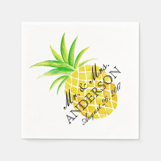 Ananas Watercolor Serviette (Vorderseite)