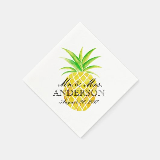Ananas Watercolor Serviette (Ecke)