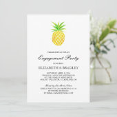 Ananas Watercolor Tropical Engagement Party Einladung (Stehend Vorderseite)