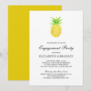 Ananas Watercolor Tropical Engagement Party Einladung