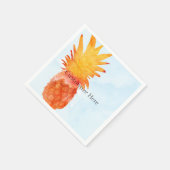 Ananas Watercolor Tropical Summer Party Serviette (Ecke)