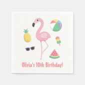 Ananas Watermelon Flamingo Sommer Party Napkins Serviette (Vorderseite)