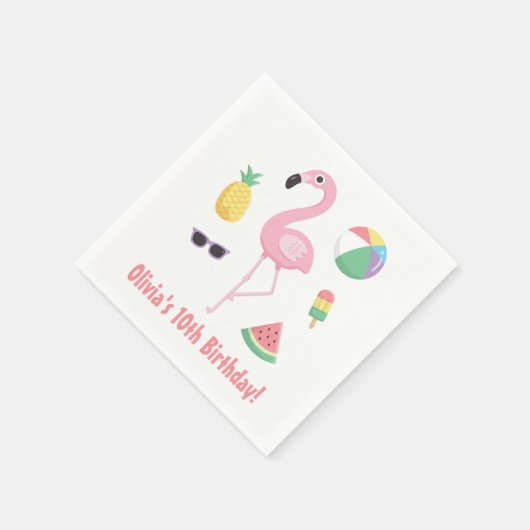 Ananas Watermelon Flamingo Sommer Party Napkins Serviette (Ecke)