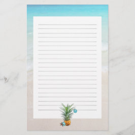 Ananas Weihnachten am Strand Lined Schreibpapier Briefpapier