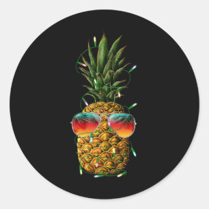 Ananas Weihnachten im Juli Ananas Weihnachts- Runder Aufkleber