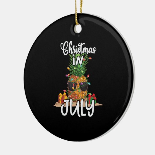 Ananas Weihnachten im Juli Tropical Keramik Ornament (Links)