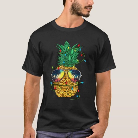 Ananas Weihnachten im Juli Tropischer Weihnachtsfe T-Shirt (Vorderseite)
