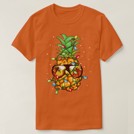 Ananas Weihnachten tragen Sonnenbrille Leuchten fü T-Shirt (Design vorne)