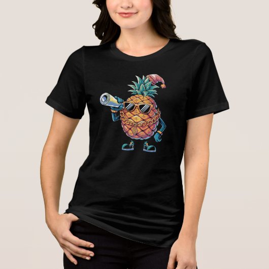 Ananas Weihnachten Tri-Blend Shirt (Vorderseite)