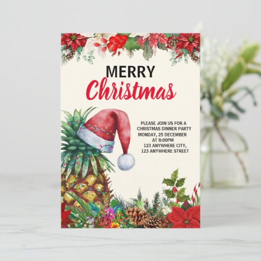 Ananas Weihnachts-Party, Tropischer Weihnachtsfeie (Stehend Vorderseite)