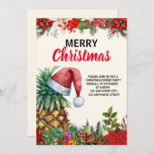 Ananas Weihnachts-Party, Tropischer Weihnachtsfeie Dankeskarte (Vorne/Hinten)