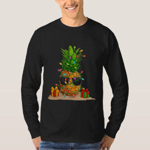 Ananas Weihnachtsbaum Lichter Funny Tropical T-Shirt