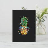 Ananas Weihnachtsbaum Lichter Weihnachten Weihnach Einladung (Stehend Vorderseite)