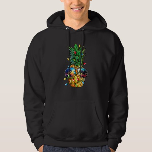 Ananas Weihnachtsbaum Lichter Weihnachten Weihnach Hoodie (Vorderseite)