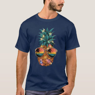Ananas Weihnachtsbaum Lights Sonnenbrille Frauen T-Shirt