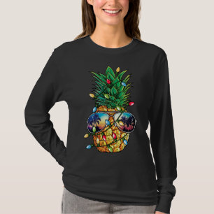 Ananas Weihnachtsbaum Lights Weihnachtsbrille T-Shirt