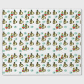 Ananas, Weihnachtsbaumen des Schneemanns, Wrapping Geschenkpapier (Flach)