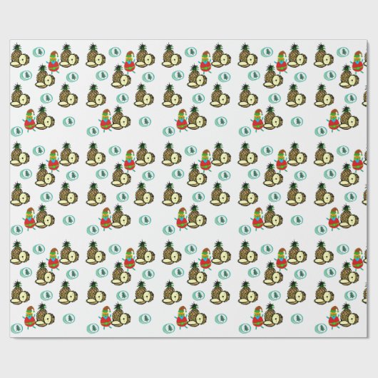 Ananas, Weihnachtsbaumen des Schneemanns, Wrapping Geschenkpapier (Flach)