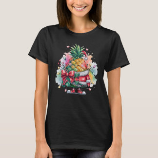 Ananas-Weihnachtsbaumfarbe T-Shirt