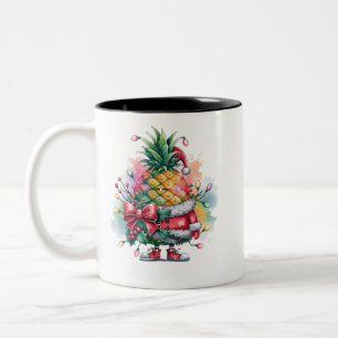 Ananas-Weihnachtsbaumfarbe Zweifarbige Tasse