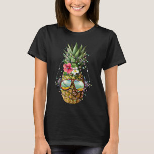 Ananas Weihnachtsbaumleuchten Aloha Xmas Geschenke T-Shirt