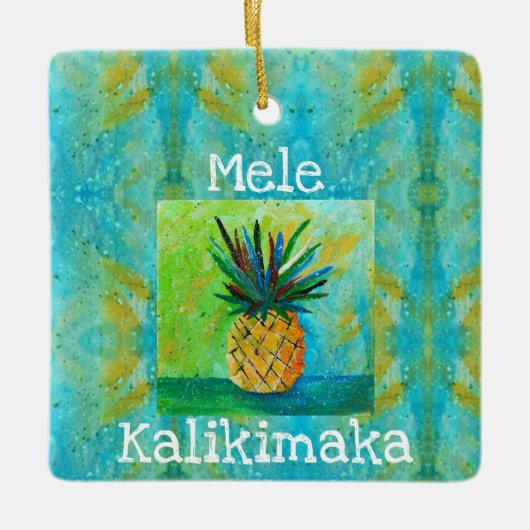 Ananas Weihnachtsdekoration Keramikornament (Vorderseite)
