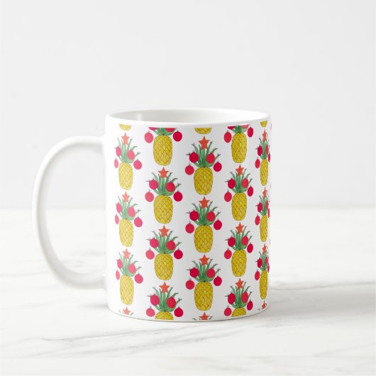 Ananas Weihnachtsfeiertag Kaffeetasse (Links)