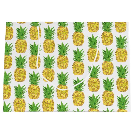 Ananas weiß große geschenktüte (Vorderseite)
