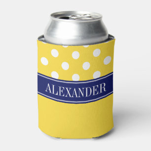 Ananas Weiß LG Polka Punkt CB Navy Namensmonogramm Dosenkühler