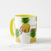 Ananas weiß tasse (Vorderseite Links)