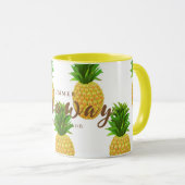 Ananas weiß tasse (VorderseiteRechts)