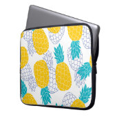 Ananas weißer Hintergrund, nahtloses Muster. Laptopschutzhülle (Vorderseite Links)