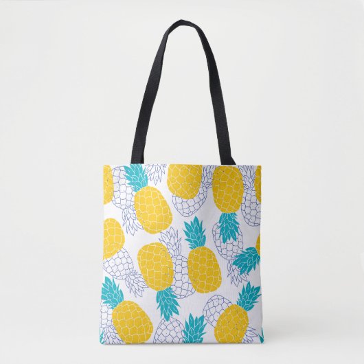 Ananas weißer Hintergrund, nahtloses Muster. Tasche (Vorderseite)