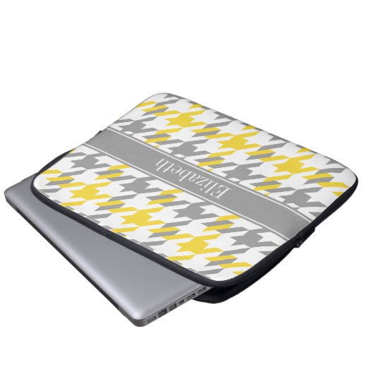 Ananas Welch dk Gray Hahnentrittmuster Name Monogr Laptopschutzhülle (Vorne Knopf)