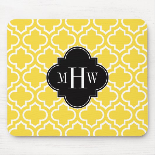 Ananas Welch marokkanischer Nr. 6 Black 3 Initial Mousepad (Vorne)