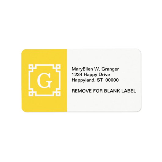 Ananas, welcher griechische Schlüsselrahmen #2 Anf Adressaufkleber (Vorne)